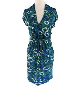 Deborah Viereck V Neck Cap Sleeve Dress XS
